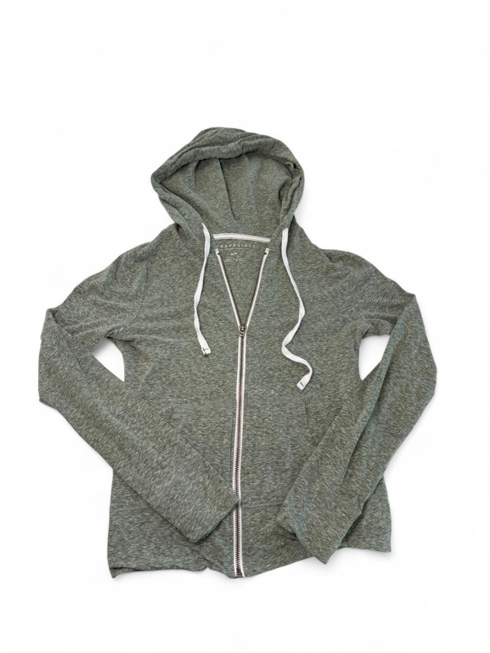 Aeropostale Green Lightweight Full-Zip Hoodie
